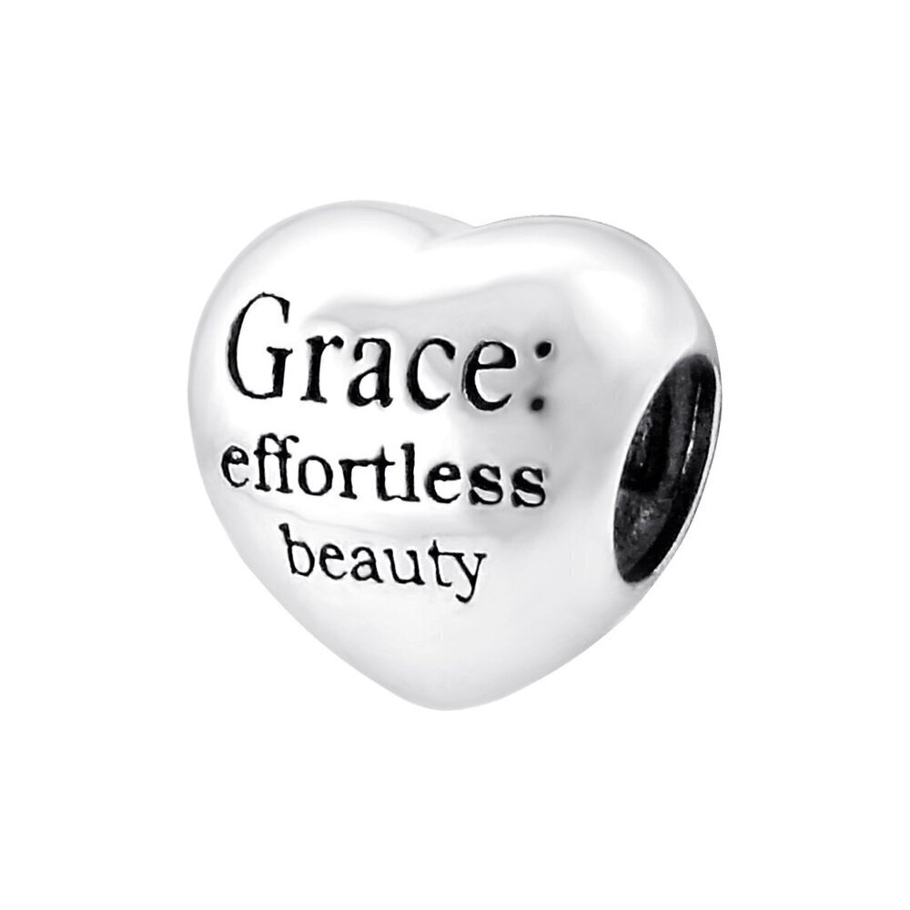 Sterling Silver Heart Charm Bead - Grace Effortless Beauty